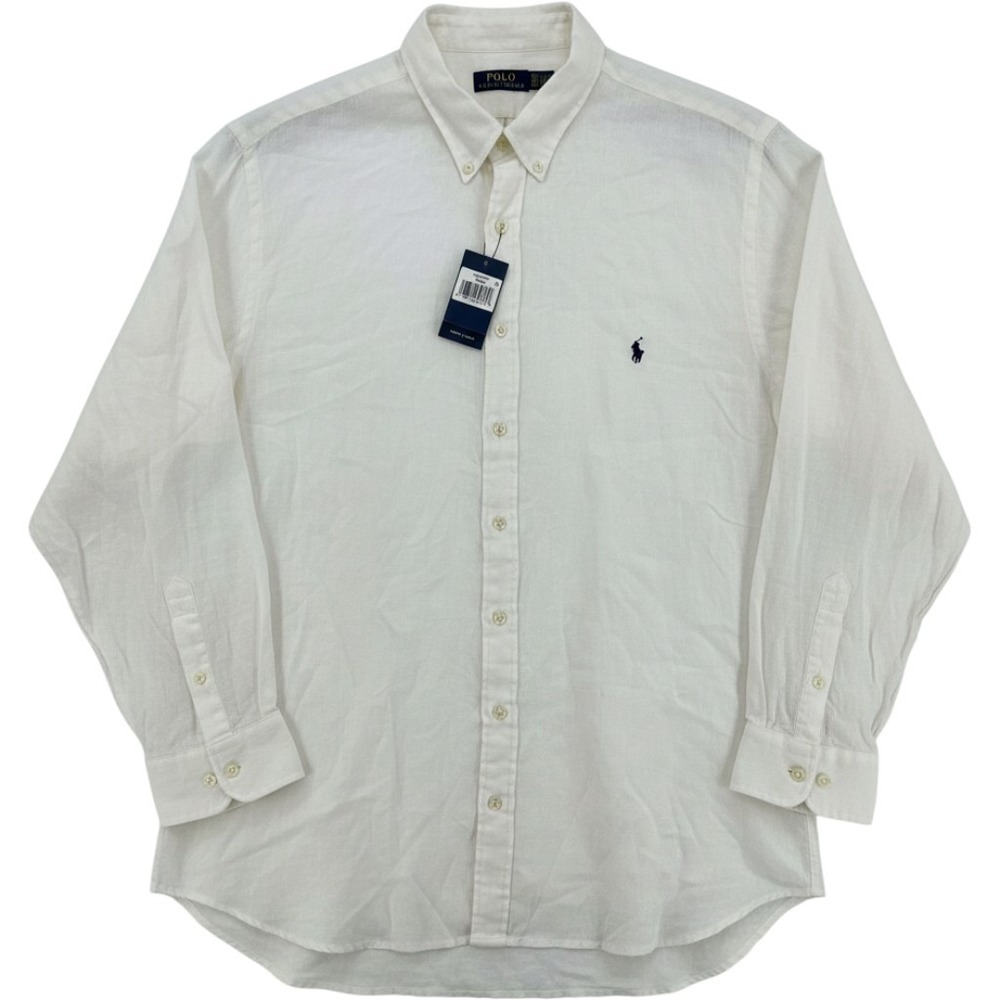 Polo Ralph Lauren‎ Shirt Mens 3XB White Solid Classic Fit Modern NWT Linen